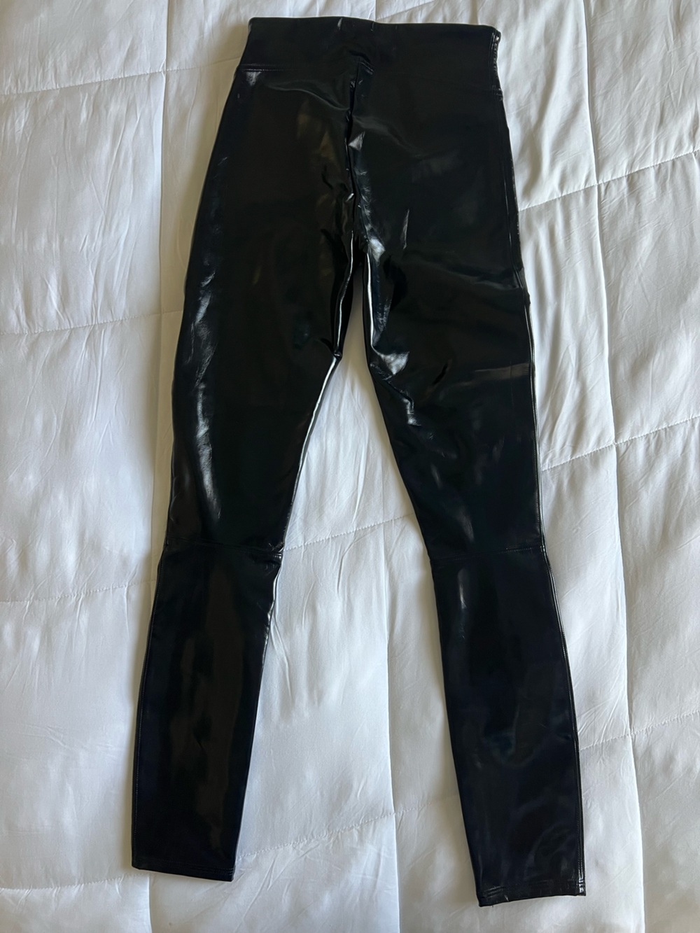 SPANX Shiny Black Faux Leather Jeggings - Picture 3 of 5
